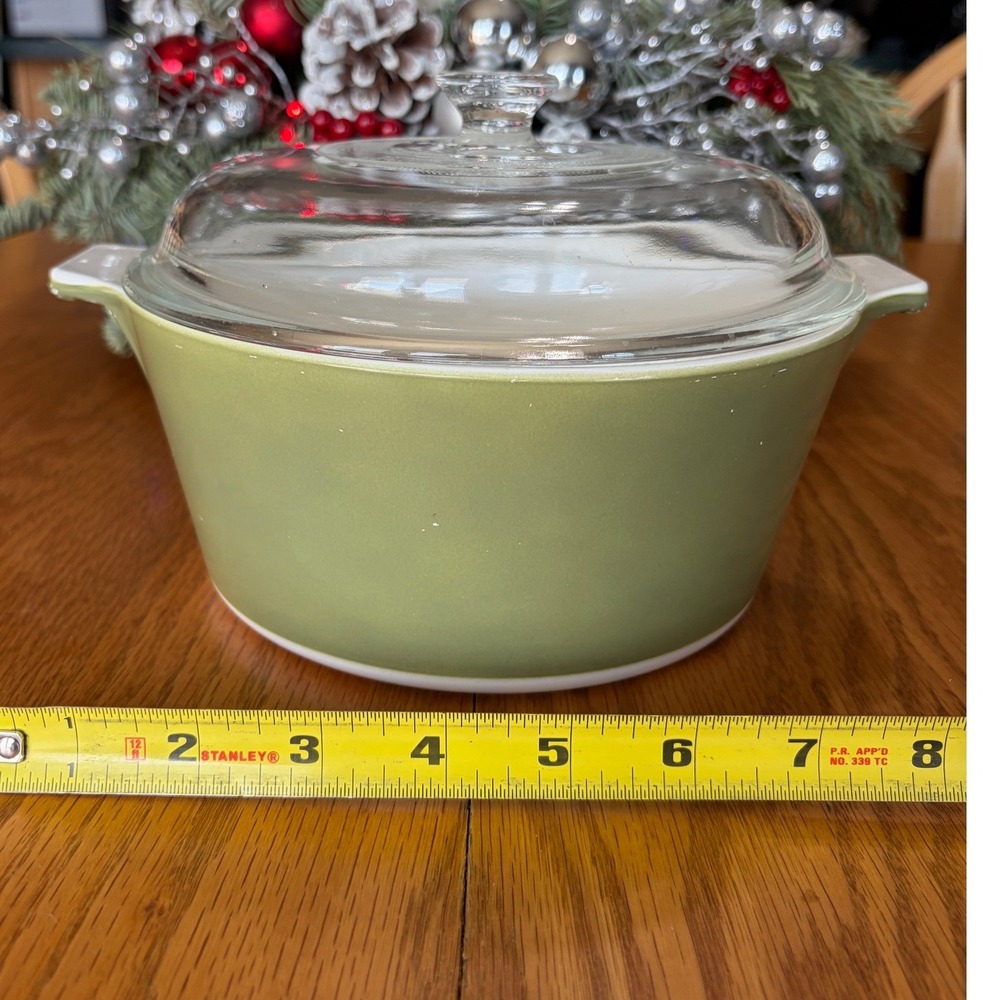 Corning Ware Avocado Green P-1¾-B 1.75 QT Casserole Dish w/ Lid Vintage USA‎